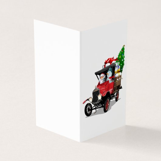 Cartoon Kersttruck Kaart (Buitenkant)