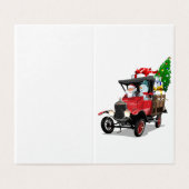 Cartoon Kersttruck Kaart (Buitenkant ongevouwen)