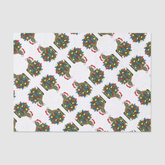 Cartoon kerstverlichting voor schildpad tissuepapier (Voorkant)