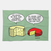 Cartoon Keuken van de Humoureuze Kastingpartij Theedoek (Horizontaal)