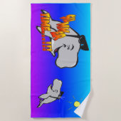 Cartoon keukenhanddoek zomertijd strandlaken (Voorkant)