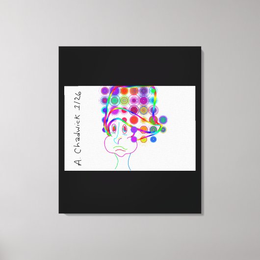 Cartoon Kid With Goofy Hat Canvas Afdruk (Voorkant)