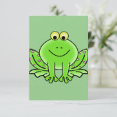 Cartoon kikker     bedankkaart (Staand voorkant)
