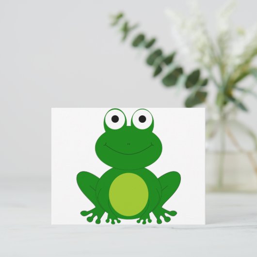 Cartoon kikker briefkaart (Staand voorkant)