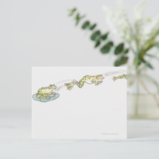 Cartoon Kikker Briefkaart (Staand voorkant)