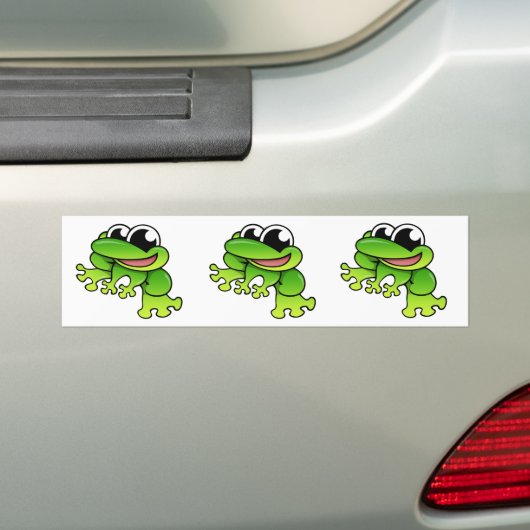 Cartoon Kikker Bumpersticker (Op auto)