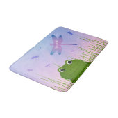cartoon kikker die door graslibellen naar het gras badmat (Gekanteld)