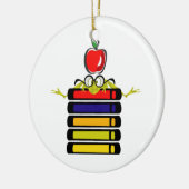 cartoon kikker en boeken ornament (Links)