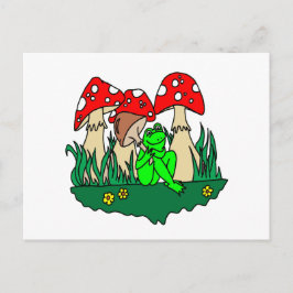 Cartoon Kikker en paddenstoelen Briefkaart
