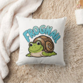 Cartoon kikker met een slakkenschelp - Frognail Kussen (Deken)