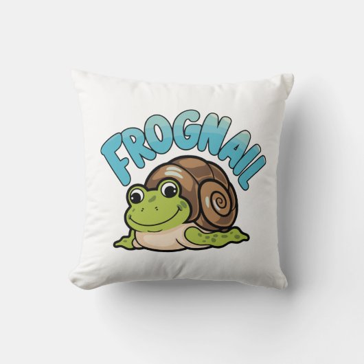 Cartoon kikker met een slakkenschelp - Frognail Kussen (Voorkant)