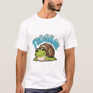 Cartoon kikker met een slakkenschelp - Frognail T-shirt