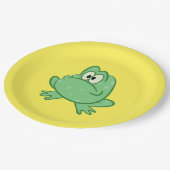 Cartoon Kikker Papieren Bordje (Gekanteld)