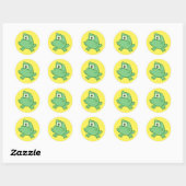 Cartoon kikker ronde sticker (Vel)