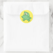 Cartoon kikker ronde sticker (Tas)