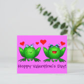 Cartoon Kikkers Love Briefkaart Hoppy Valentijnsda (Staand voorkant)