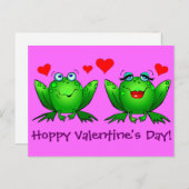 Cartoon Kikkers Love Briefkaart Hoppy Valentijnsda (Voorkant / Achterkant)