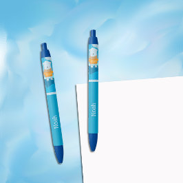 Cartoon Kind Blauwe pen