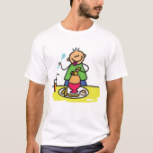 Cartoon Kind Genieten van Maaltijd met Juice and E T-shirt (Voorkant)