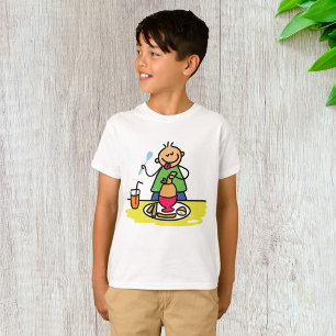 Cartoon Kind Genieten van Maaltijd met Juice and E T-shirt