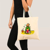 Cartoon Kind Genieten van Maaltijd met Juice and E Tote Bag