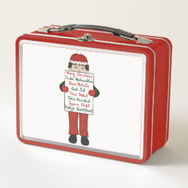 Cartoon kind met kerstgroeten Teken