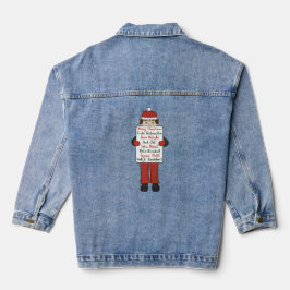 Cartoon kind met kerstgroeten Teken Denim Jacket