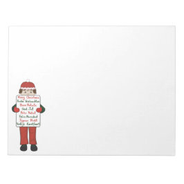 Cartoon kind met kerstgroeten Teken Notitieblok