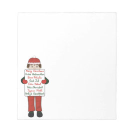 Cartoon kind met kerstgroeten Teken Notitieblok