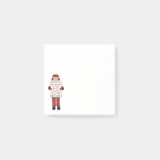 Cartoon kind met kerstgroeten Teken Post-it® Notes (Voorkant)