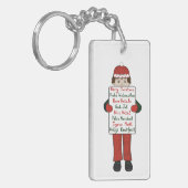 Cartoon kind met kerstgroeten Teken Sleutelhanger (Voorkant Links)