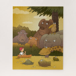 Cartoon Kind Oerwouden Legpuzzel