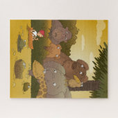 Cartoon Kind Oerwouden Legpuzzel (Horizontaal)