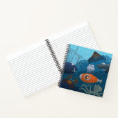 Cartoon Kind onderzeese onderzeese wereld Notitieboek (Binnen)