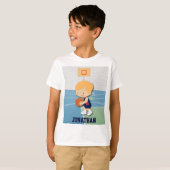 Cartoon kinder basketbalspeler t-shirt (Voorkant volledig)