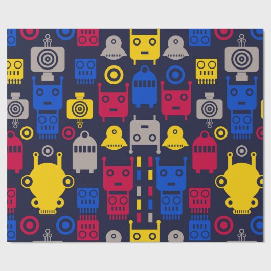 Cartoon Kinder robot Cadeaupapier (Vlak)