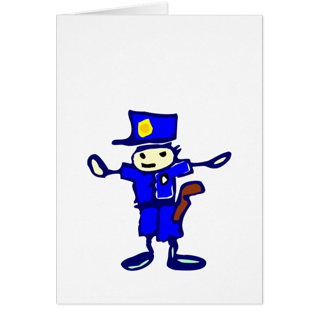 Cartoon Kinderen Art Police Officer (Voorkant)