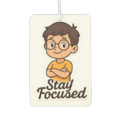 Cartoon Kinderen Sticker met bril – "Blijf gefocus Luchtverfrisser (Voorkant)