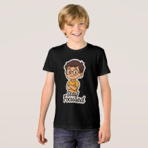 Cartoon Kinderen Sticker met bril – "Blijf gefocus