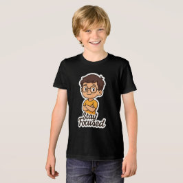 Cartoon Kinderen Sticker met bril – "Blijf gefocus Tri-Blend Shirt