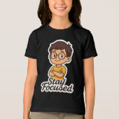 Cartoon Kinderen Sticker met bril – "Blijf gefocus Tri-Blend Shirt (Voorkant)