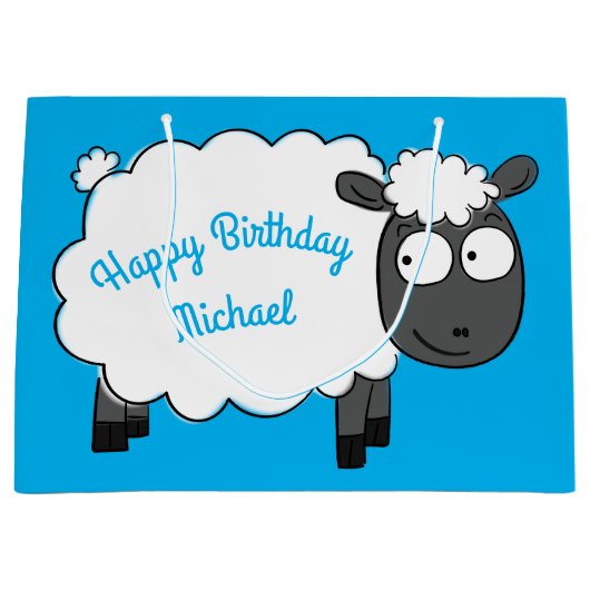 Cartoon Kinderen van schapen op jaardag Groot Cadeauzakje (Voorkant)