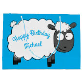 Cartoon Kinderen van schapen op jaardag Groot Cadeauzakje (Achterkant)