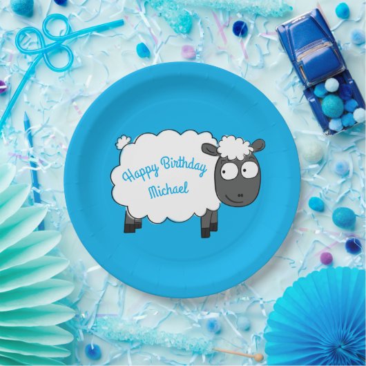 Cartoon Kinderen van schapen op jaardag Papieren Bordje (Feest)