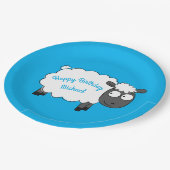 Cartoon Kinderen van schapen op jaardag Papieren Bordje (Gekanteld)