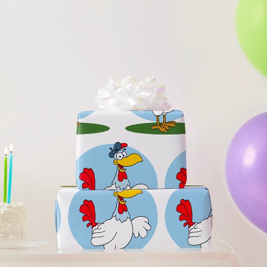 Cartoon Kip Cadeaupapier