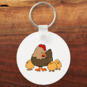 Cartoon Kip en Baby Sleutelhanger (Voorkant)