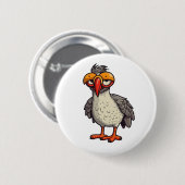 Cartoon kip illustratie ronde button 5,7 cm (Voorkant /achterkant)
