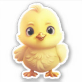 Cartoon kip illustratie sticker (Voorkant)