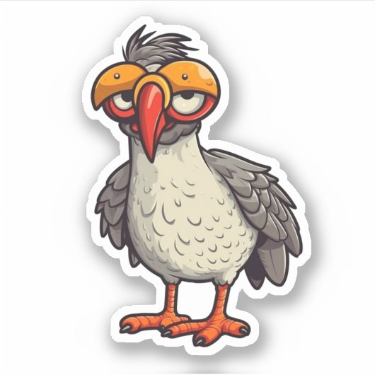 Cartoon kip illustratie sticker (Voorkant)